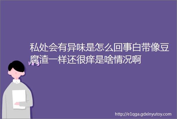 私处会有异味是怎么回事白带像豆腐渣一样还很痒是啥情况啊